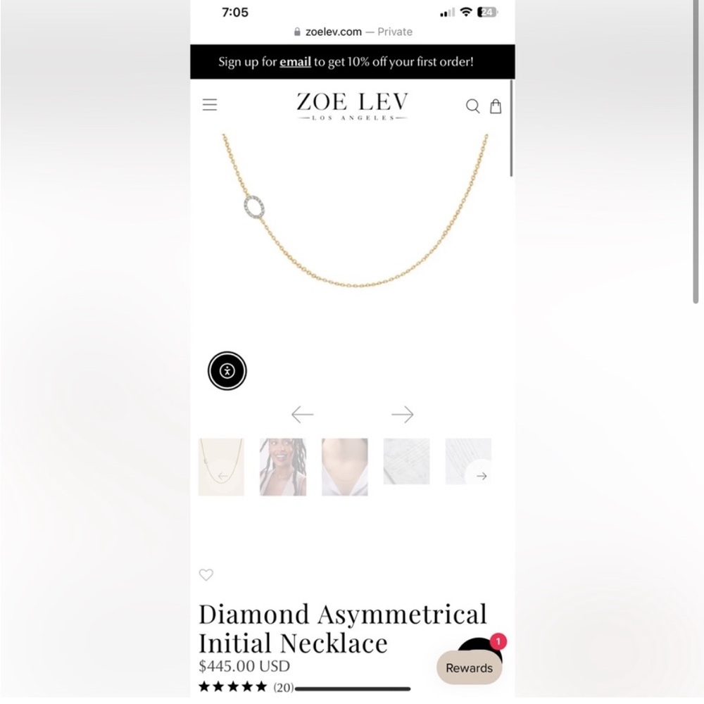 Zoe Lev Gold Necklace - O Initial
New Worn